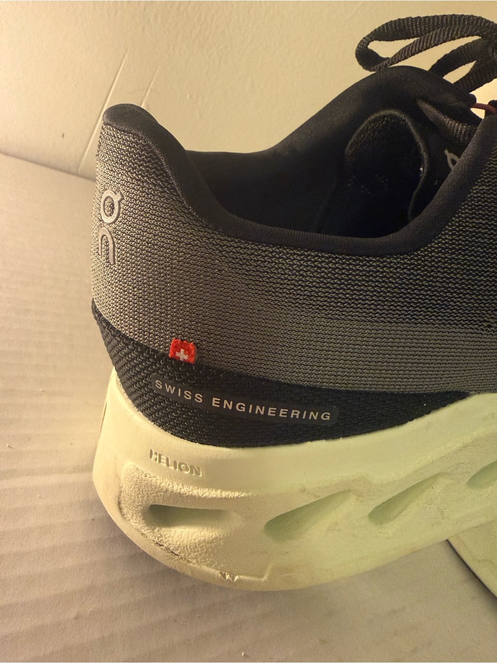 On Running Black Running Shoes with Light Green Sole - Picture 8 of 11